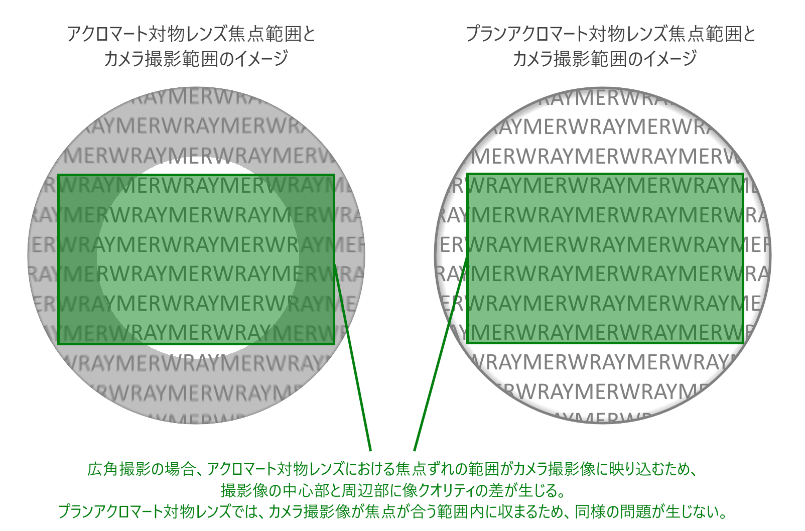 アクロマート対物レンズ・プランアクロマート対物レンズの違い | WRAYMER顕微鏡 テクニカルサポート